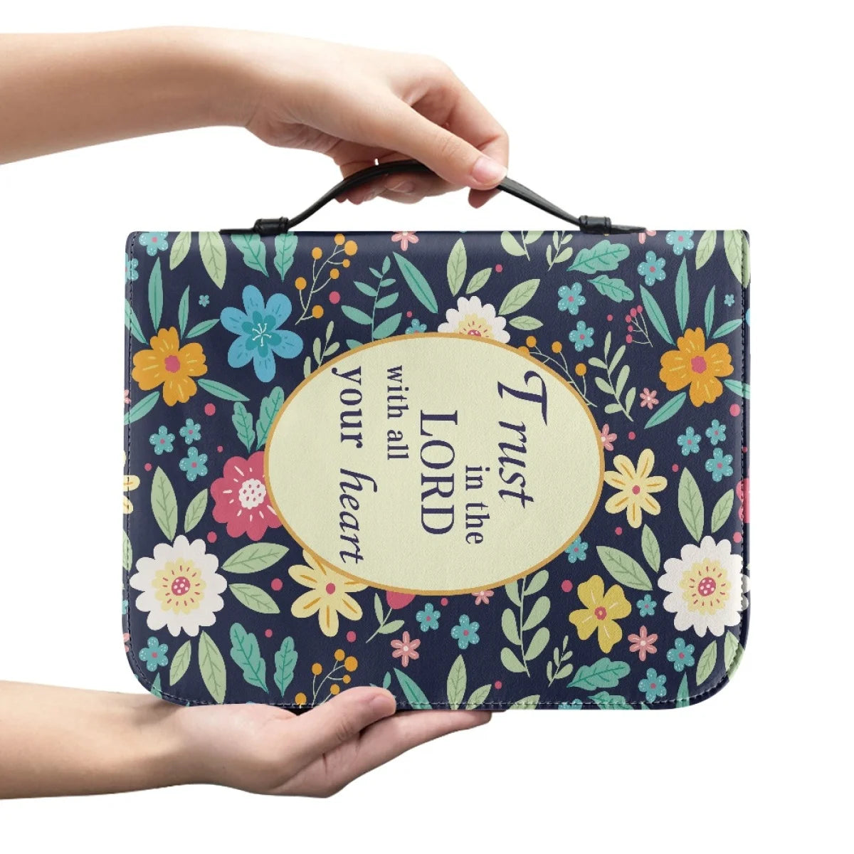 Large Floral Bible Cover Carrying Case | Christ & Cross ™