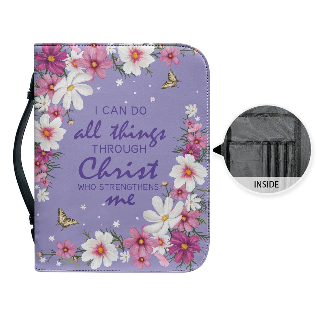 Large Floral Bible Cover Carrying Case | Christ & Cross ™