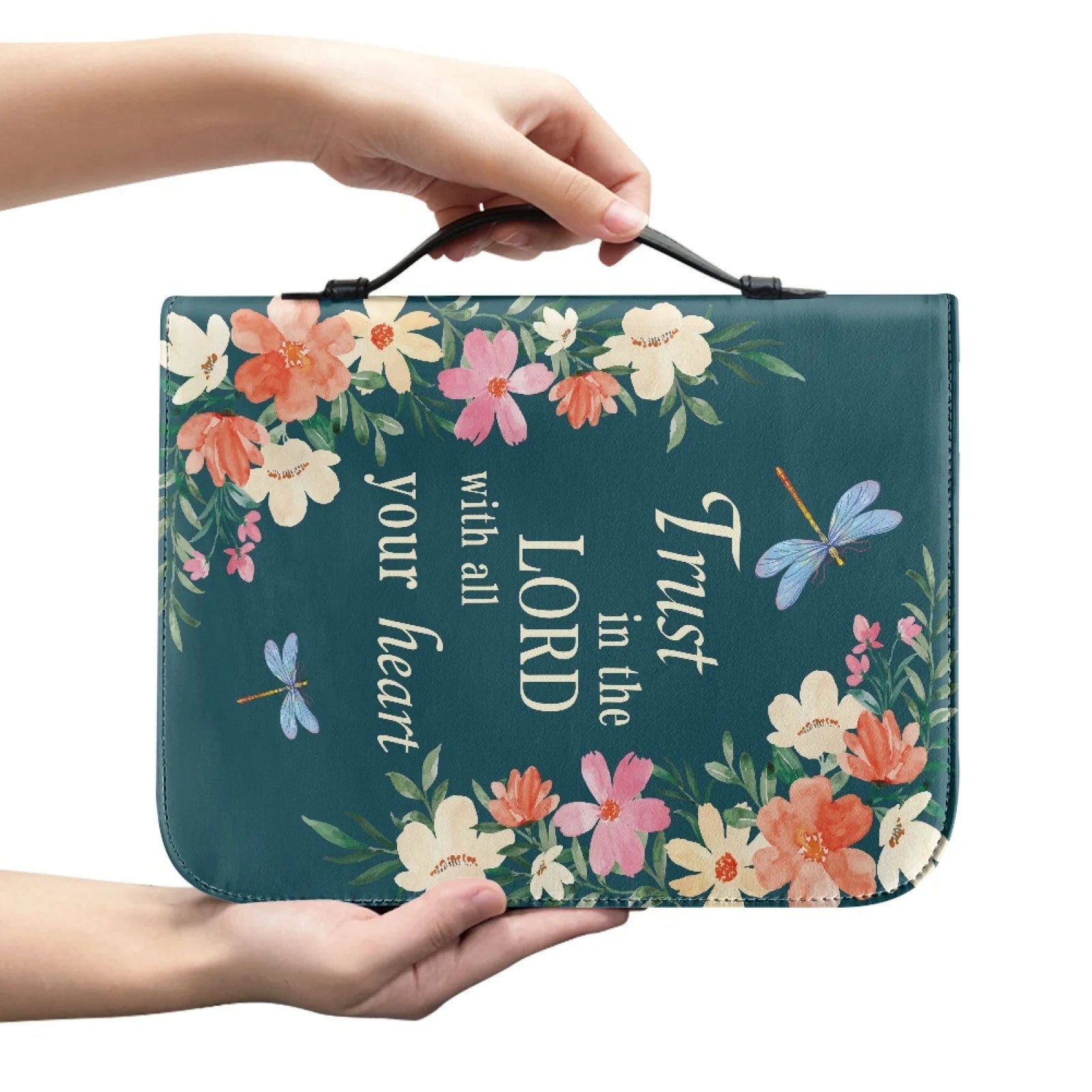 Large Floral Bible Cover Carrying Case | Christ & Cross ™