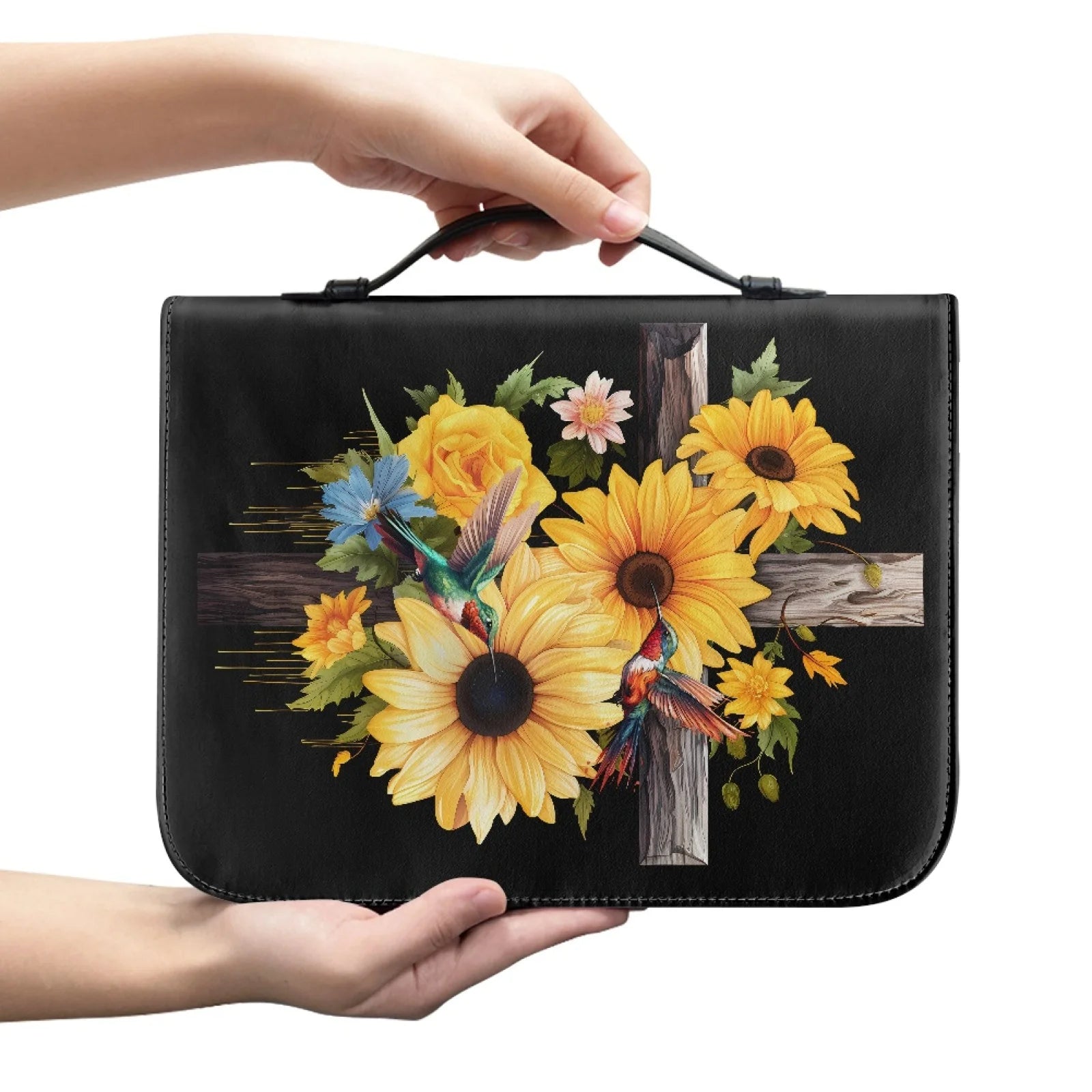 Large Floral Bible Cover Carrying Case | Christ & Cross ™