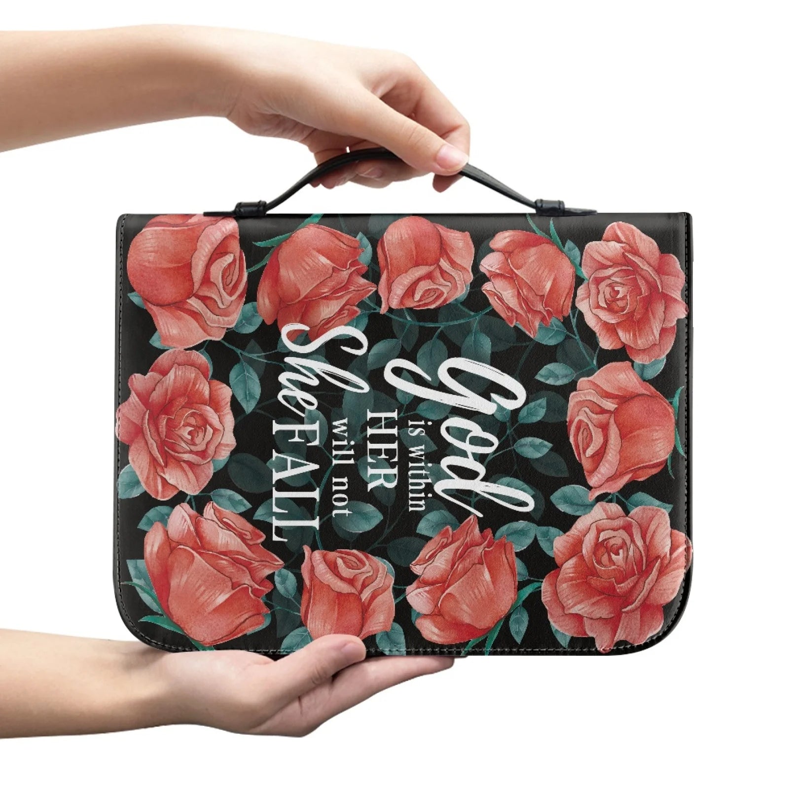 Large Floral Bible Cover Carrying Case | Christ & Cross ™