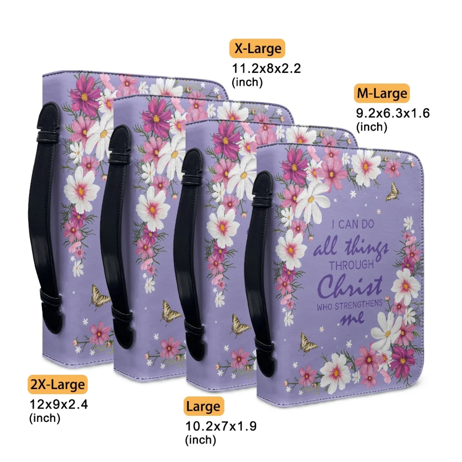 Large Floral Bible Cover Carrying Case | Christ & Cross ™