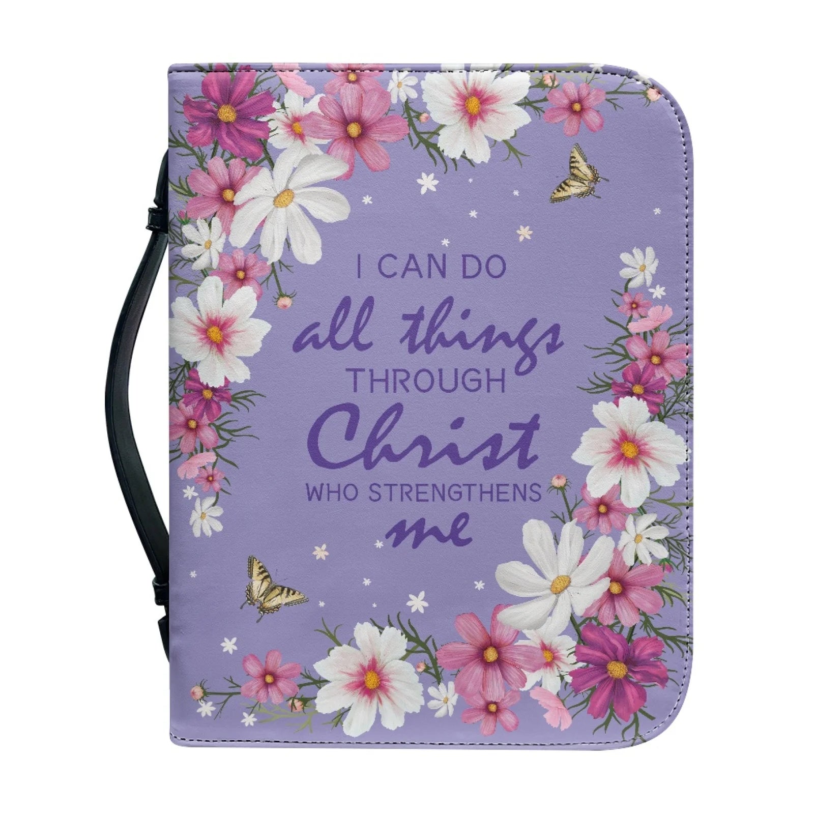 Large Floral Bible Cover Carrying Case | Christ & Cross ™