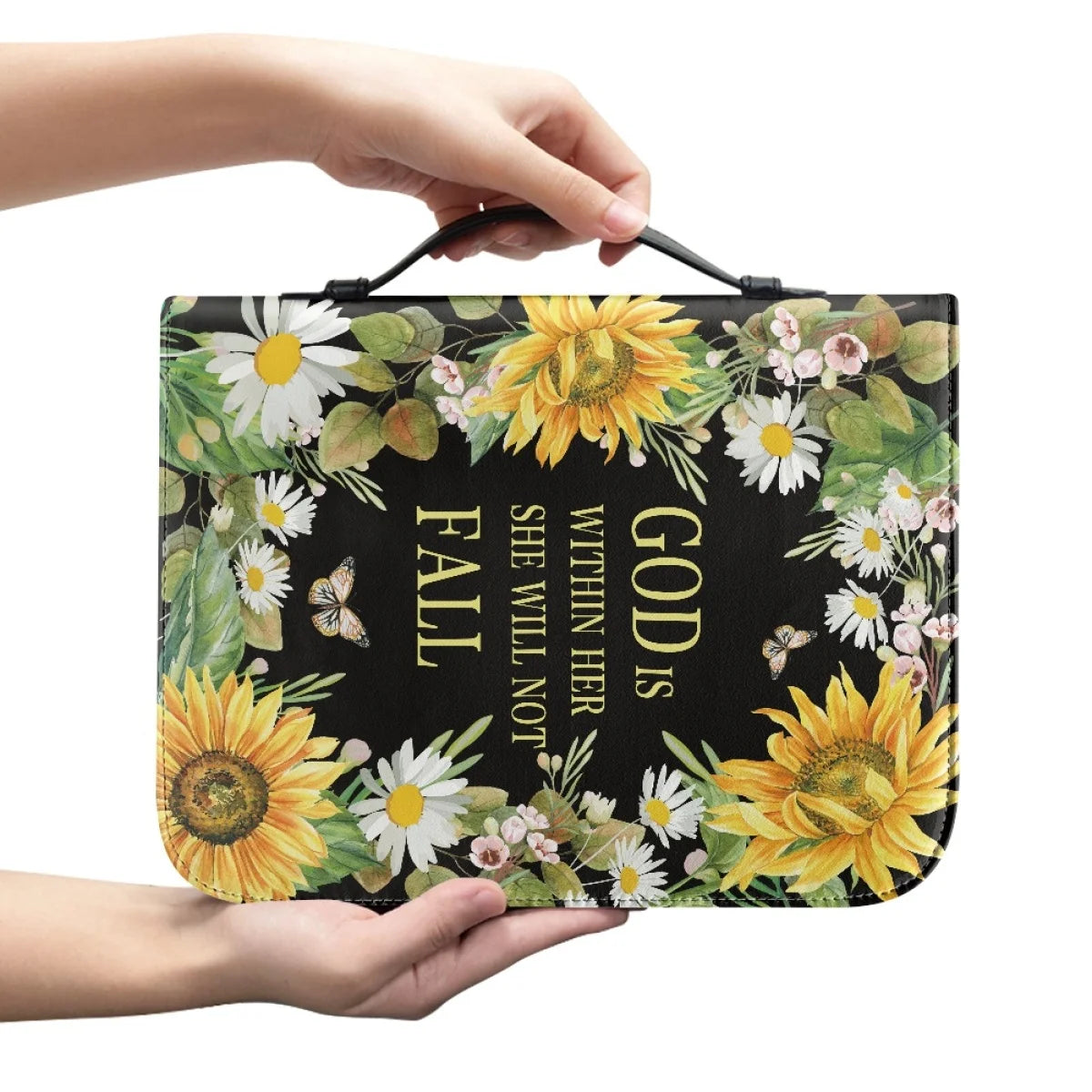 Large Floral Bible Cover Carrying Case | Christ & Cross ™