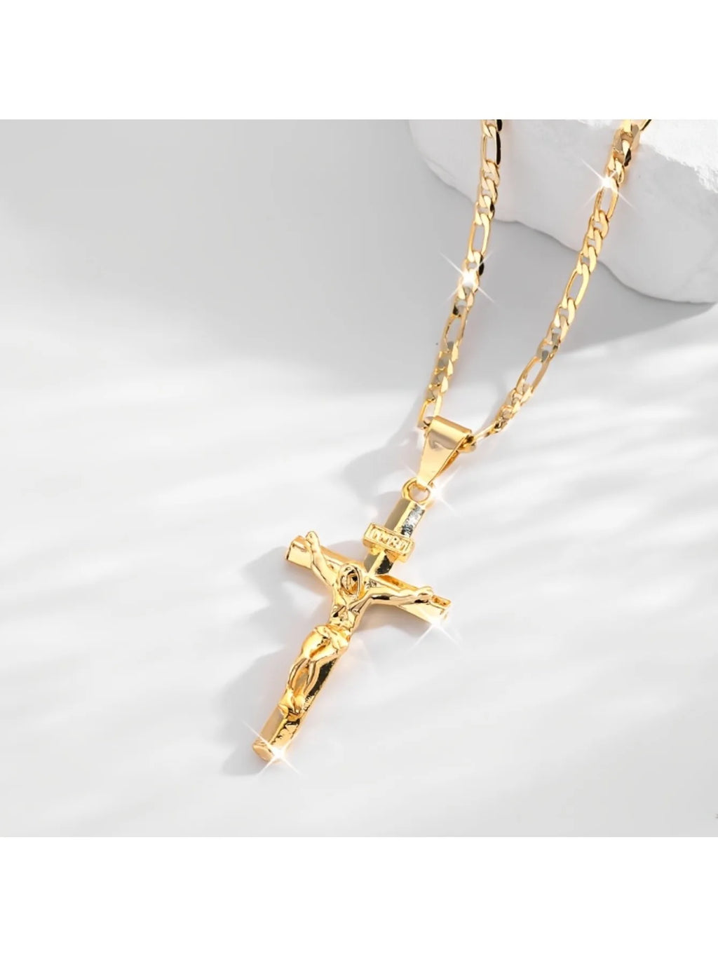 14k Plated Gold Pendant Necklace | Christ & Cross ™