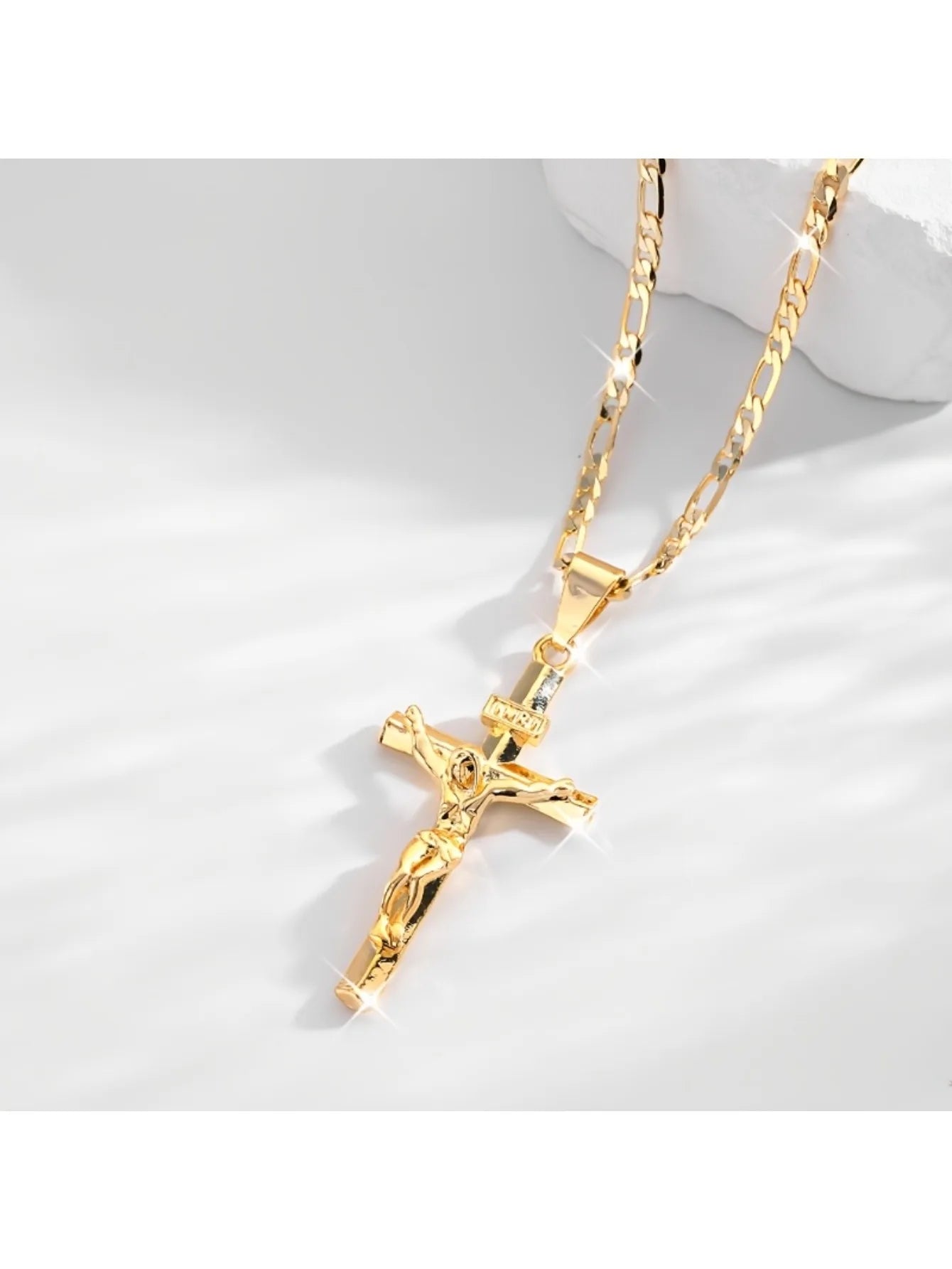 14k Plated Gold Pendant Necklace | Christ & Cross ™