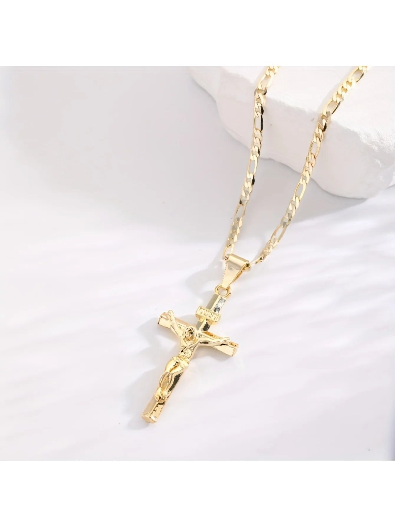 14k Plated Gold Pendant Necklace | Christ & Cross ™
