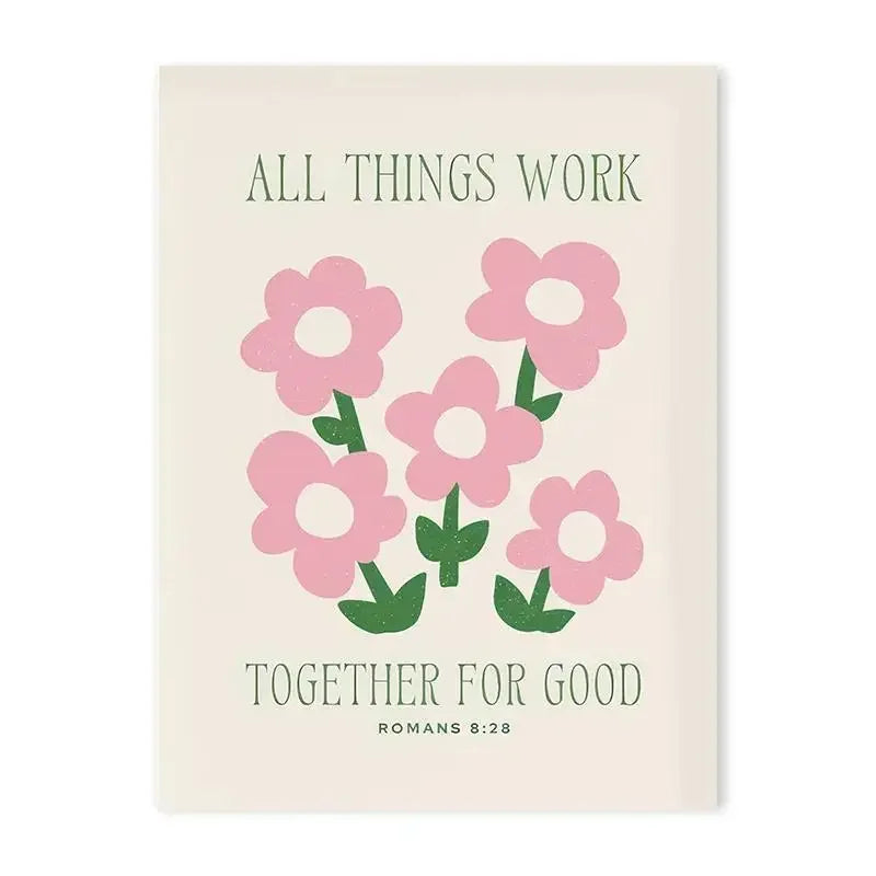 Pink Christian Bible Wall Art | Christ & Cross ™