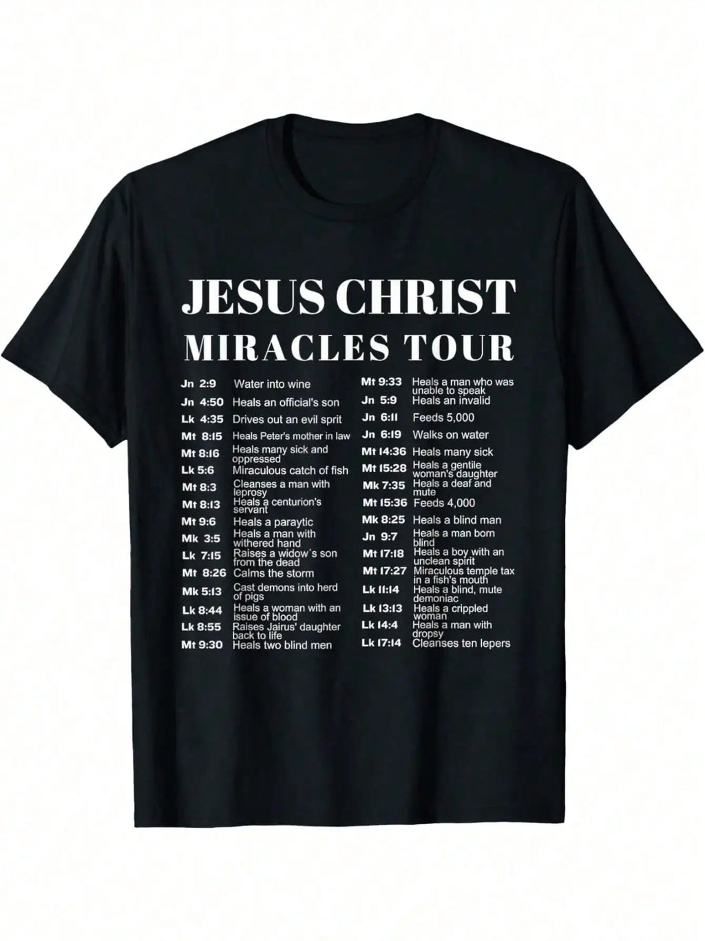 Jesus Christ Miracles Graphic T-Shirt | Men's