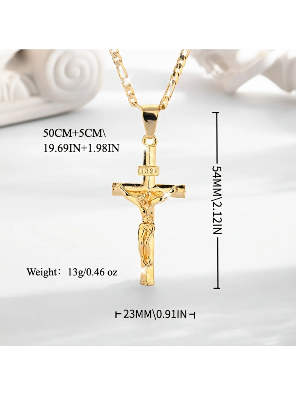 14k Plated Gold Pendant Necklace | Christ & Cross ™