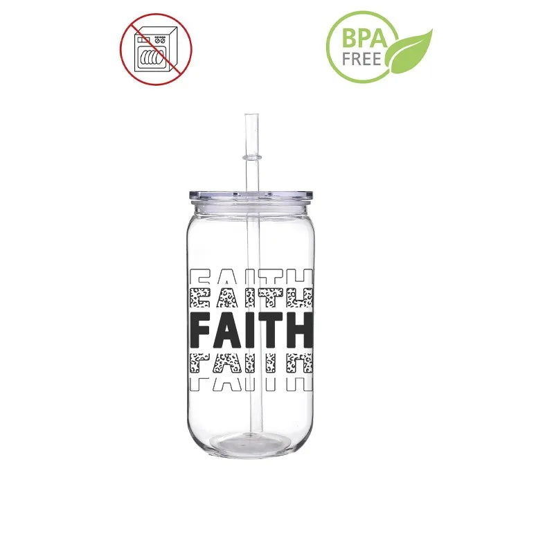Faith & Prayer 16 oz Straw Cup | Christ Cross ™