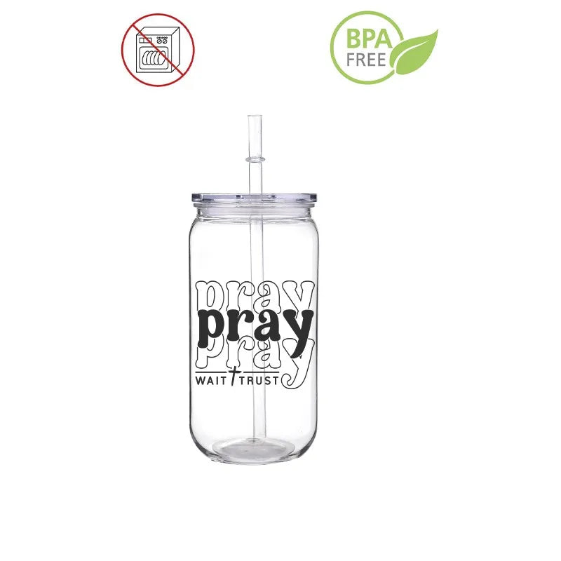 Faith & Prayer 16 oz Straw Cup | Christ Cross ™