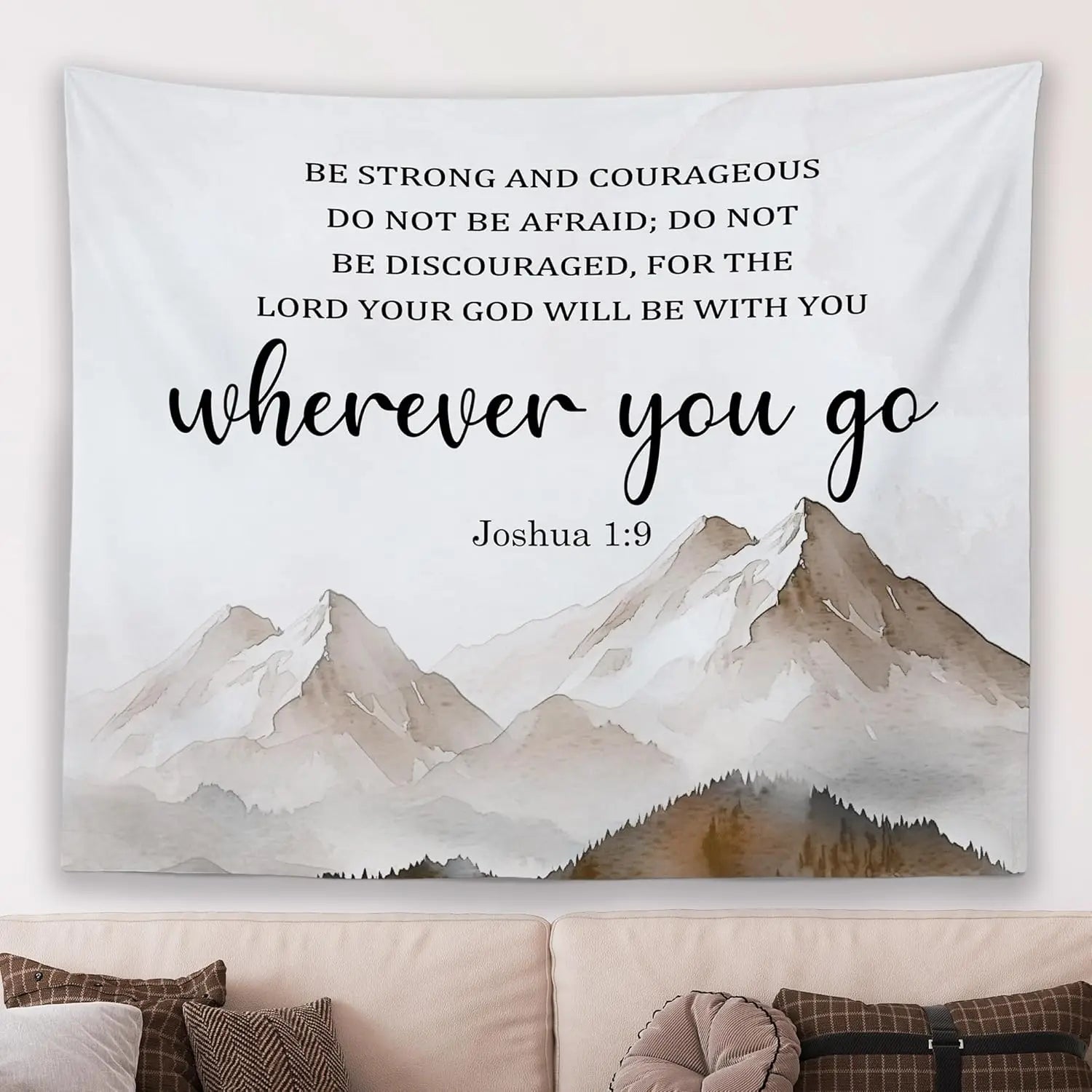 Christian Fall Mountain Wall Tapestry | Christ & Cross ™