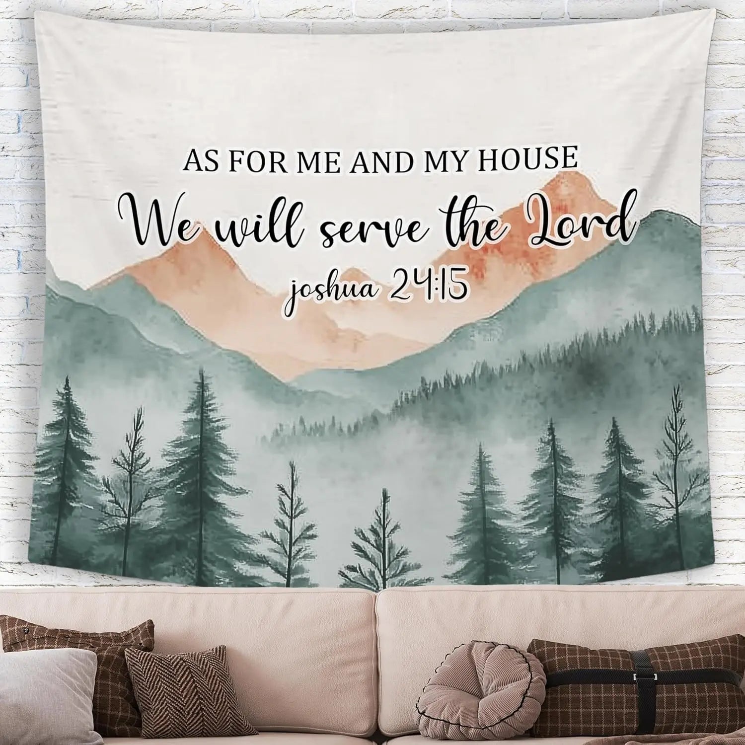 Christian Fall Mountain Wall Tapestry | Christ & Cross ™