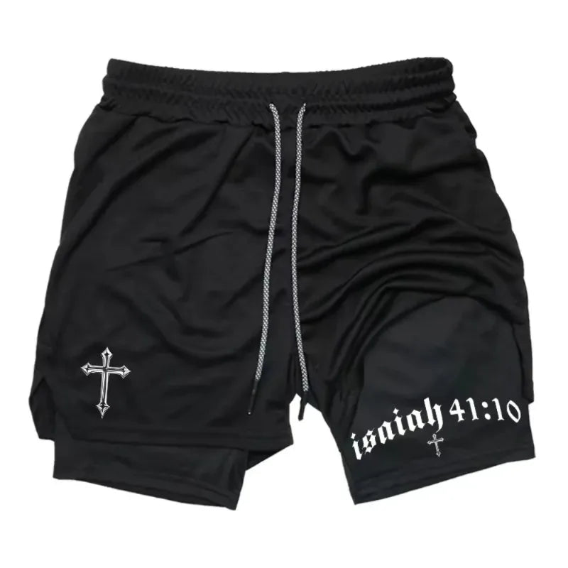 Cross & Scripture Men's 2-in-1 Training Shorts