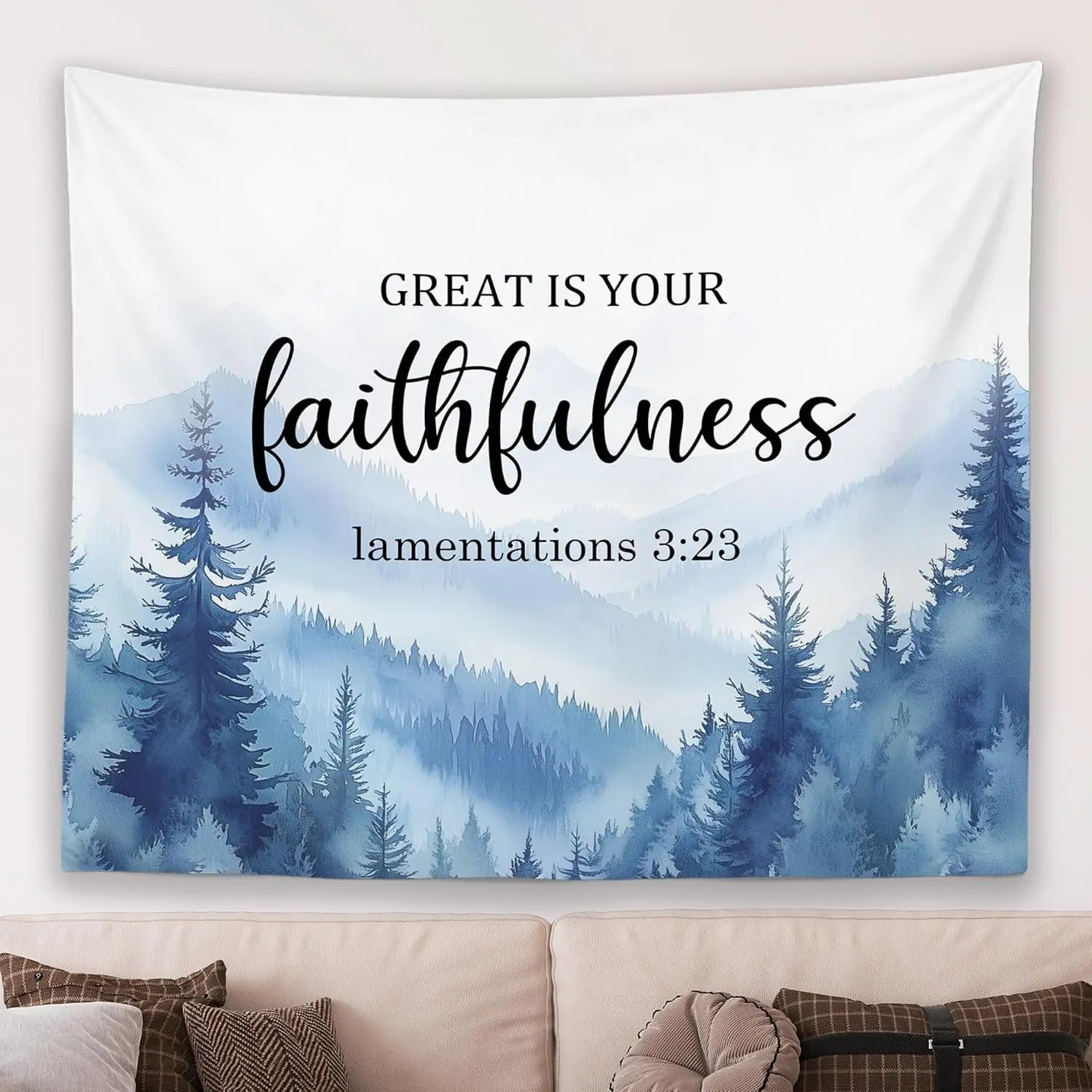 Christian Fall Mountain Wall Tapestry | Christ & Cross ™