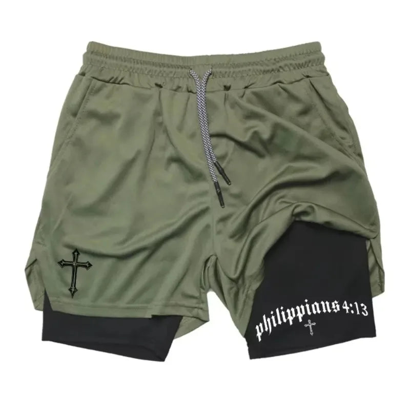 Cross & Scripture Men's 2-in-1 Training Shorts