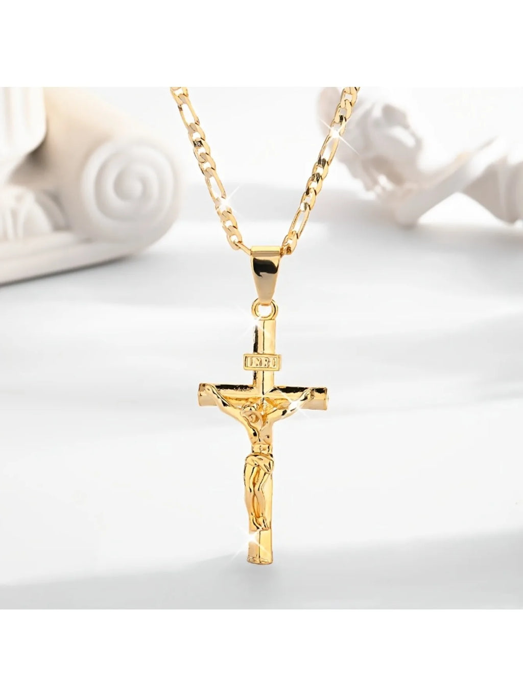 14k Plated Gold Pendant Necklace | Christ & Cross ™