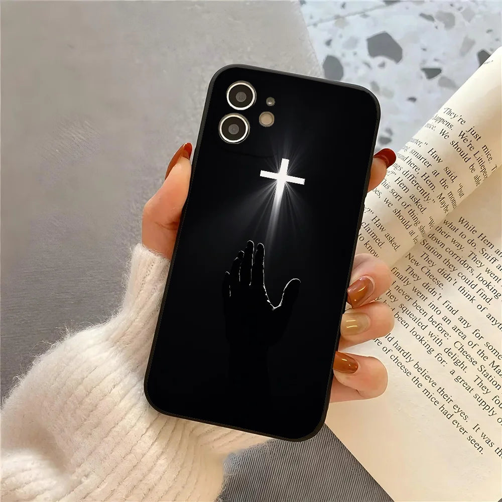 神の子イエス・キリストの十字架と聖なる光 | iPhoneケース