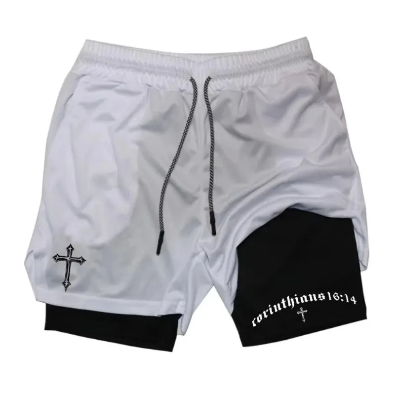 Cross & Scripture Men's 2-in-1 Training Shorts
