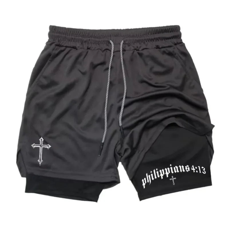 Cross & Scripture Men's 2-in-1 Training Shorts